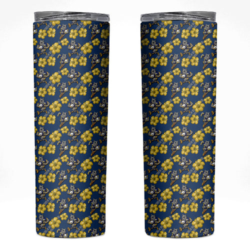 North Queensland Cowboys Skinny Tumbler Tropical Hibiscus Floral Seamless Rugby Mascot