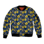 North Queensland Cowboys Sleeve Zip Bomber Jacket Tropical Hibiscus Floral Seamless Rugby Mascot