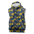 North Queensland Cowboys Sleeveless Hoodie Tropical Hibiscus Floral Seamless Rugby Mascot