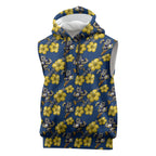North Queensland Cowboys Sleeveless Hoodie Tropical Hibiscus Floral Seamless Rugby Mascot