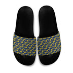 North Queensland Cowboys Slide Sandals Tropical Hibiscus Floral Seamless Rugby Mascot