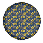 North Queensland Cowboys Spare Tire Cover Tropical Hibiscus Floral Seamless Rugby Mascot