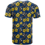 North Queensland Cowboys T Shirt Tropical Hibiscus Floral Seamless Rugby Mascot