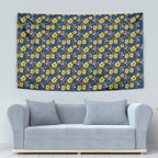 North Queensland Cowboys Tapestry Tropical Hibiscus Floral Seamless Rugby Mascot