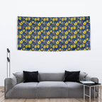 North Queensland Cowboys Tapestry Tropical Hibiscus Floral Seamless Rugby Mascot