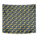 North Queensland Cowboys Tapestry Tropical Hibiscus Floral Seamless Rugby Mascot