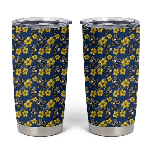 North Queensland Cowboys Tumbler Cup Tropical Hibiscus Floral Seamless Rugby Mascot