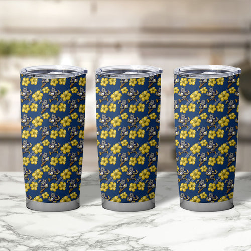 North Queensland Cowboys Tumbler Cup Tropical Hibiscus Floral Seamless Rugby Mascot