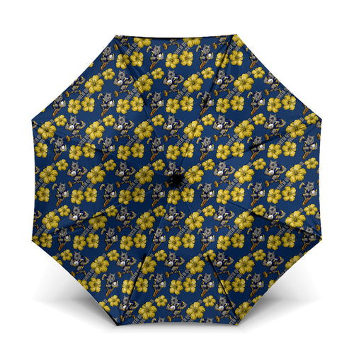 North Queensland Cowboys Umbrella Tropical Hibiscus Floral Seamless Rugby Mascot