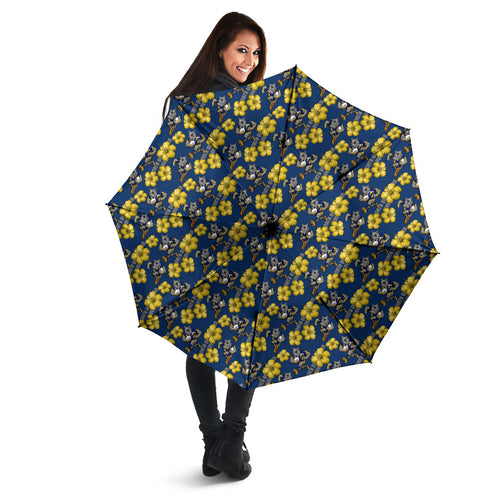 North Queensland Cowboys Umbrella Tropical Hibiscus Floral Seamless Rugby Mascot