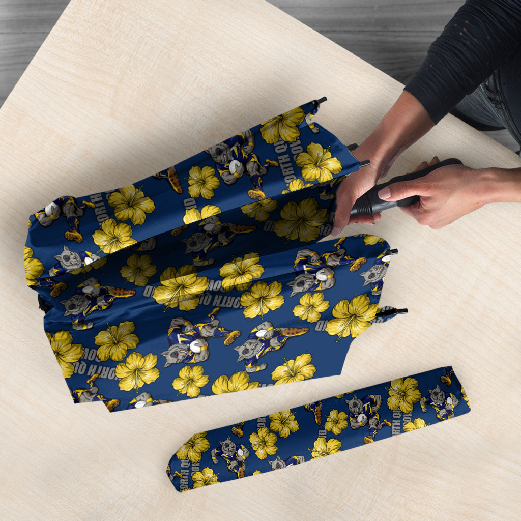 North Queensland Cowboys Umbrella Tropical Hibiscus Floral Seamless Rugby Mascot