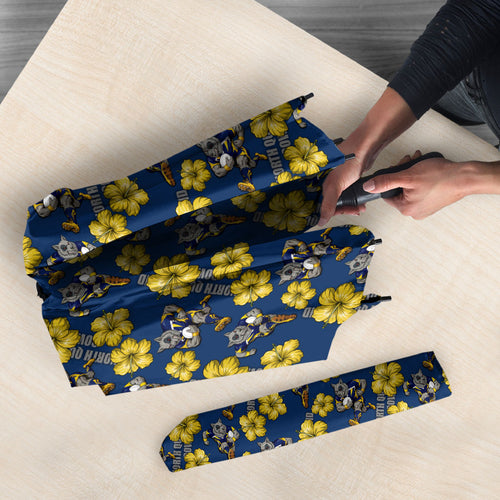 North Queensland Cowboys Umbrella Tropical Hibiscus Floral Seamless Rugby Mascot