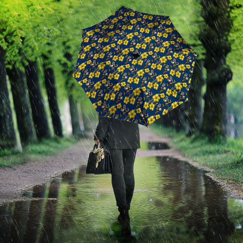 North Queensland Cowboys Umbrella Tropical Hibiscus Floral Seamless Rugby Mascot