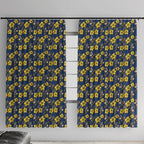 North Queensland Cowboys Window Curtain Tropical Hibiscus Floral Seamless Rugby Mascot