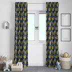 North Queensland Cowboys Window Curtain Tropical Hibiscus Floral Seamless Rugby Mascot