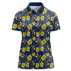 North Queensland Cowboys Women Polo Shirt Tropical Hibiscus Floral Seamless Rugby Mascot