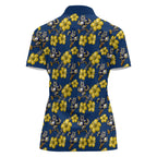 North Queensland Cowboys Women Polo Shirt Tropical Hibiscus Floral Seamless Rugby Mascot