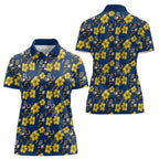 North Queensland Cowboys Women Polo Shirt Tropical Hibiscus Floral Seamless Rugby Mascot