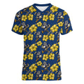 North Queensland Cowboys Women V-Neck T-Shirt Tropical Hibiscus Floral Seamless Rugby Mascot