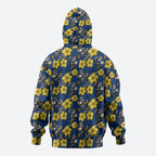 North Queensland Cowboys Zip Hoodie Tropical Hibiscus Floral Seamless Rugby Mascot