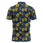 North Queensland Cowboys Zipper Polo Shirt Tropical Hibiscus Floral Seamless Rugby Mascot