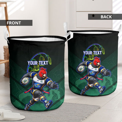 Personalized ACT Oztag Laundry Basket Australian Capital Territory Gang-gang Cockatoo Mascot Floral