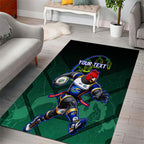 Personalized ACT Oztag Area Rug Australian Capital Territory Gang-gang Cockatoo Mascot Floral