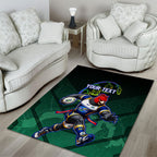 Personalized ACT Oztag Area Rug Australian Capital Territory Gang-gang Cockatoo Mascot Floral
