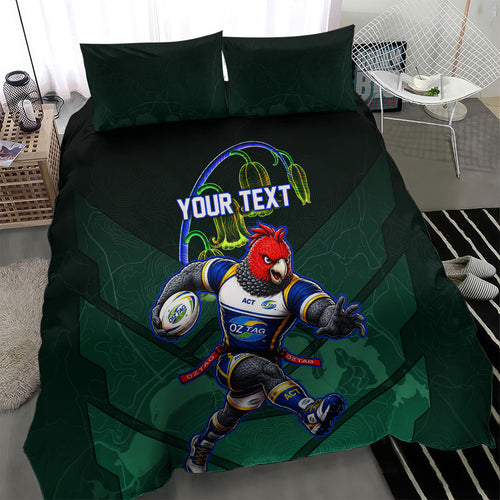 Personalized ACT Oztag Bedding Set Australian Capital Territory Gang-gang Cockatoo Mascot Floral