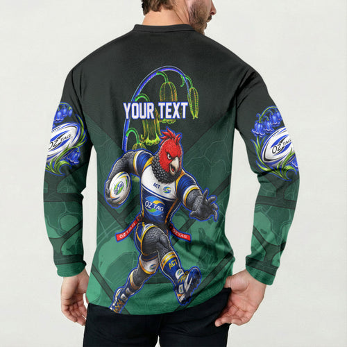 Personalized ACT Oztag Button Sweatshirt Australian Capital Territory Gang-gang Cockatoo Mascot Floral