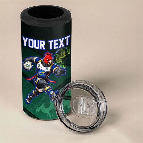Personalized ACT Oztag 4 in 1 Can Cooler Tumbler Australian Capital Territory Gang-gang Cockatoo Mascot Floral