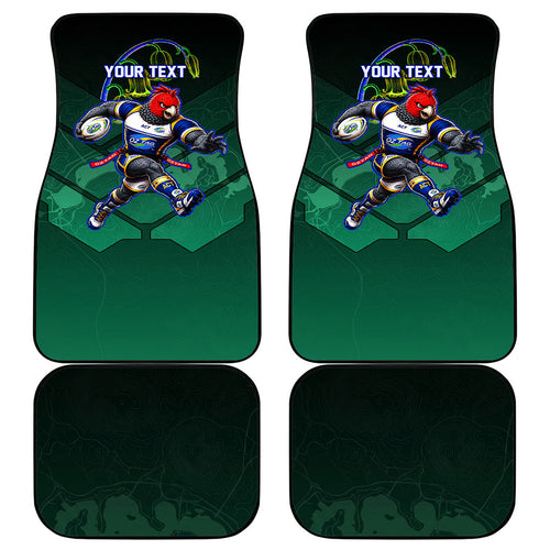 Personalized ACT Oztag Car Mats Australian Capital Territory Gang-gang Cockatoo Mascot Floral