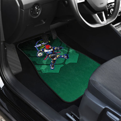 Personalized ACT Oztag Car Mats Australian Capital Territory Gang-gang Cockatoo Mascot Floral