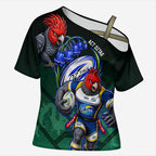 Personalized ACT Oztag Cross Shoulder Shirt Australian Capital Territory Gang-gang Cockatoo Mascot Floral