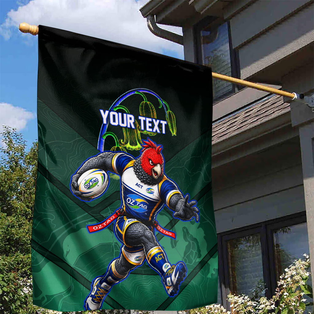 Personalized ACT Oztag Garden Flag Australian Capital Territory Gang-gang Cockatoo Mascot Floral