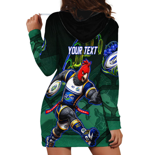 Personalized ACT Oztag Hoodie Dress Australian Capital Territory Gang-gang Cockatoo Mascot Floral