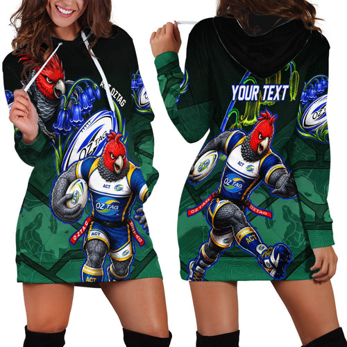 Personalized ACT Oztag Hoodie Dress Australian Capital Territory Gang-gang Cockatoo Mascot Floral