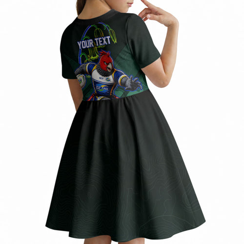 Personalized ACT Oztag Kid Short Sleeve Dress Australian Capital Territory Gang-gang Cockatoo Mascot Floral