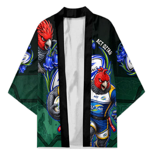 Personalized ACT Oztag Kimono Australian Capital Territory Gang-gang Cockatoo Mascot Floral