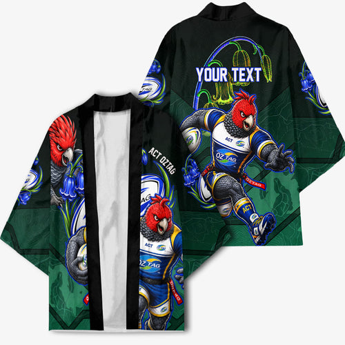 Personalized ACT Oztag Kimono Australian Capital Territory Gang-gang Cockatoo Mascot Floral
