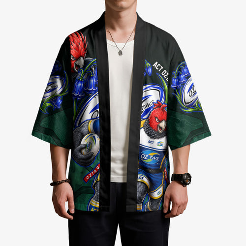 Personalized ACT Oztag Kimono Australian Capital Territory Gang-gang Cockatoo Mascot Floral