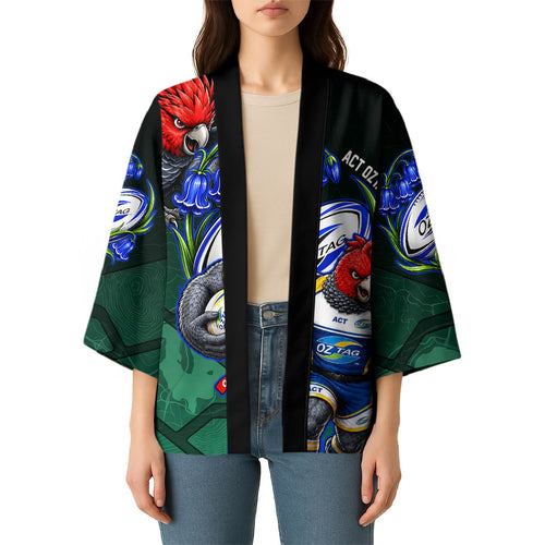 Personalized ACT Oztag Kimono Australian Capital Territory Gang-gang Cockatoo Mascot Floral