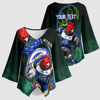 Personalized ACT Oztag Kimono Sleeve Blouse Australian Capital Territory Gang-gang Cockatoo Mascot Floral