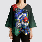 Personalized ACT Oztag Kimono Sleeve Blouse Australian Capital Territory Gang-gang Cockatoo Mascot Floral