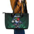 Personalized ACT Oztag Leather Tote Bag Australian Capital Territory Gang-gang Cockatoo Mascot Floral