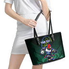 Personalized ACT Oztag Leather Tote Bag Australian Capital Territory Gang-gang Cockatoo Mascot Floral