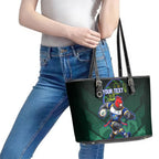 Personalized ACT Oztag Leather Tote Bag Australian Capital Territory Gang-gang Cockatoo Mascot Floral