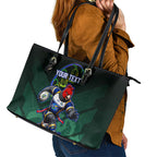 Personalized ACT Oztag Leather Tote Bag Australian Capital Territory Gang-gang Cockatoo Mascot Floral