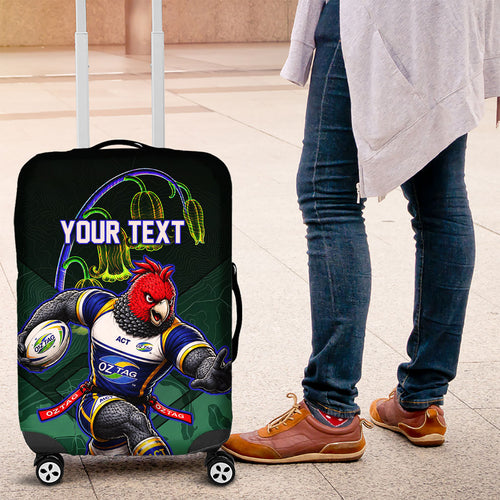 Personalized ACT Oztag Luggage Cover Australian Capital Territory Gang-gang Cockatoo Mascot Floral