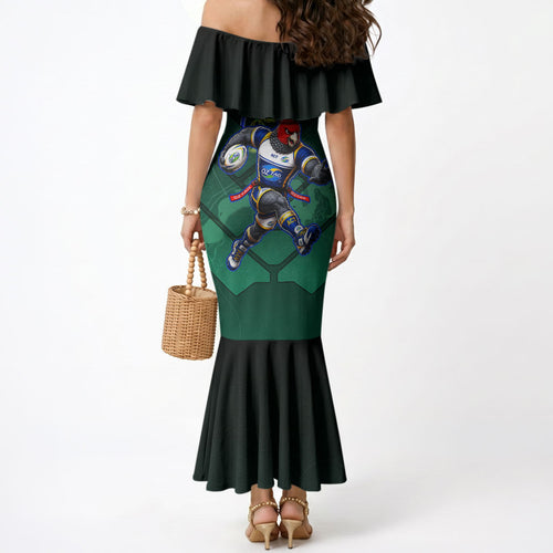 Personalized ACT Oztag Mermaid Dress Australian Capital Territory Gang-gang Cockatoo Mascot Floral